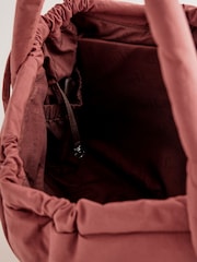 self. Rust Brown Nylon Ruched Charm Pouch Bag - Image 10 of 10
