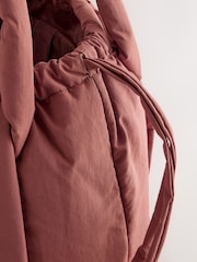 self. Rust Brown Nylon Ruched Charm Pouch Bag - Image 9 of 10