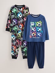 Rainbow Navy Football Long Sleeve Pyjamas 2 Pack (3-16yrs) - Image 1 of 11