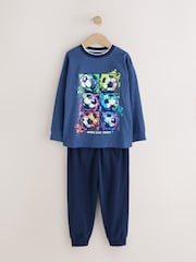 Rainbow Navy Football Long Sleeve Pyjamas 2 Pack (3-16yrs) - Image 2 of 11
