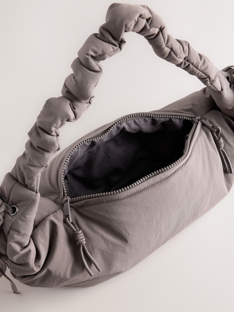 self. Grey Ruched Shoulder Bag - Image 9 of 9