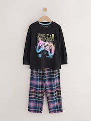 Multi Football Gamer Woven Check Pyjamas 2 Pack (3-16yrs) - Image 2 of 6