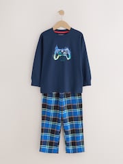 Multi Football Gamer Woven Check Pyjamas 2 Pack (3-16yrs) - Image 3 of 6