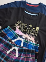 Multi Football Gamer Woven Check Pyjamas 2 Pack (3-16yrs) - Image 5 of 6