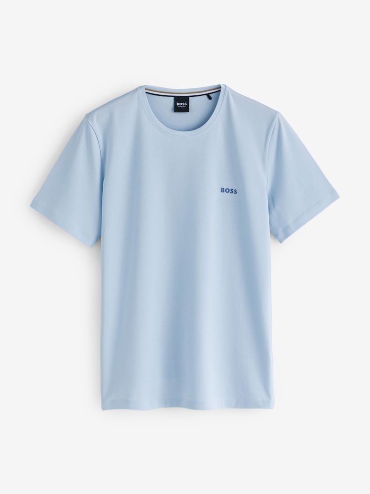 BOSS Sky Blue Stretch Cotton T-Shirt - Image 1 of 1