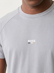 BOSS Grey Slim-Fit Logo T-Shirt - Image 3 of 5