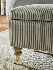 Laura Ashley Ullswater Stripe Green Clipsham Storage Ottoman Bench - Image 3 of 8
