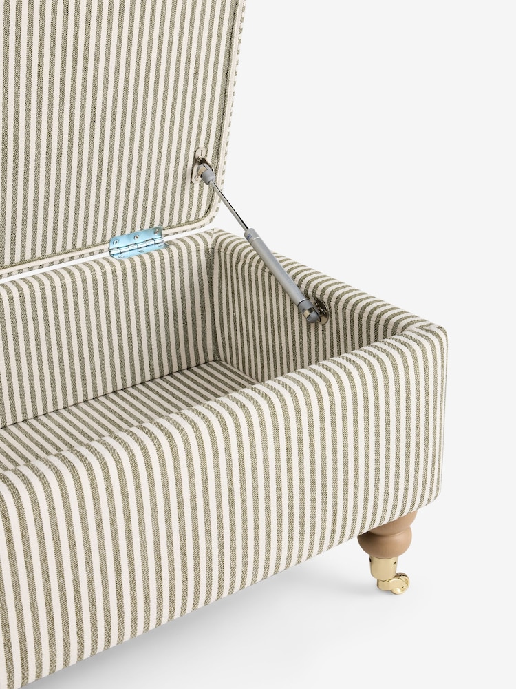 Laura Ashley Ullswater Stripe Green Clipsham Storage Ottoman Bench - Image 8 of 8 Laura Ashley Ullswater Stripe Green Clipsham Storage Ottoman Bench - Image 8 of 8