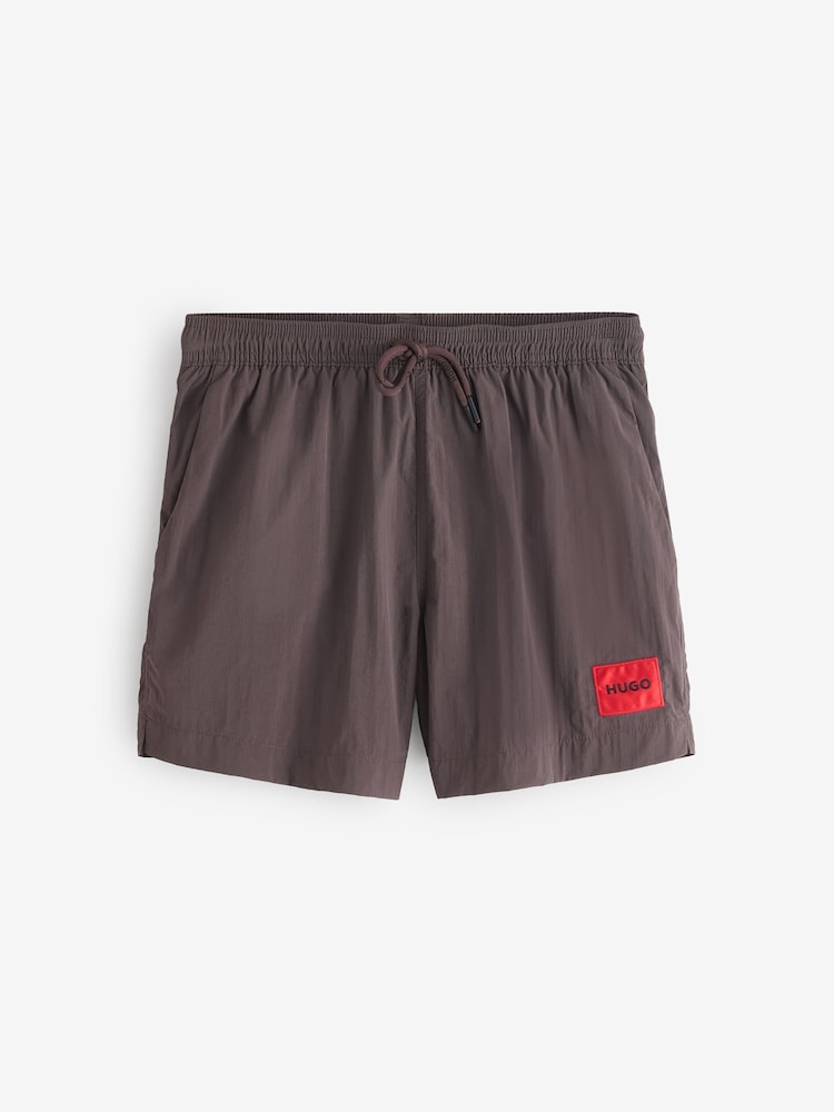 HUGO Brown Dominica Logo Swim Shorts - Image 1 of 1 HUGO Brown Dominica Logo Swim Shorts - Image 1 of 1