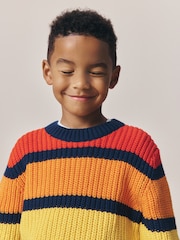 Little Bird by Jools Oliver Rainbow Stripe Knitted Jumper - Image 3 of 8