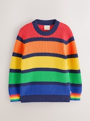 Little Bird by Jools Oliver Rainbow Stripe Knitted Jumper - Image 5 of 8
