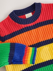 Little Bird by Jools Oliver Rainbow Stripe Knitted Jumper - Image 7 of 8