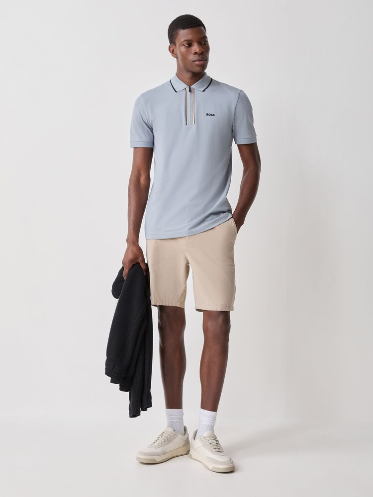 BOSS Grey Philix Quarter Zip Polo Shirt - Image 2 of 5