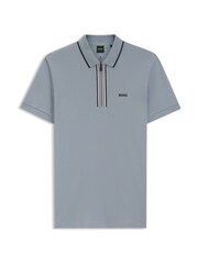 BOSS Grey Philix Quarter Zip Polo Shirt - Image 5 of 5