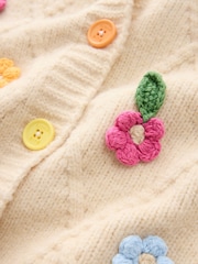 Little Bird by Jools Oliver Rainbow Floral & Cable Cardigan - Image 8 of 10