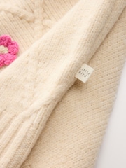 Little Bird by Jools Oliver Rainbow Floral & Cable Cardigan - Image 9 of 10