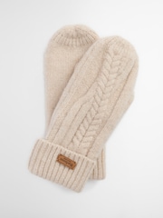 Barbour® Natural Elsdon Knitted Mittens - Image 1 of 5