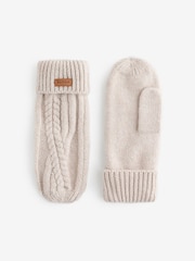 Barbour® Natural Elsdon Knitted Mittens - Image 2 of 5