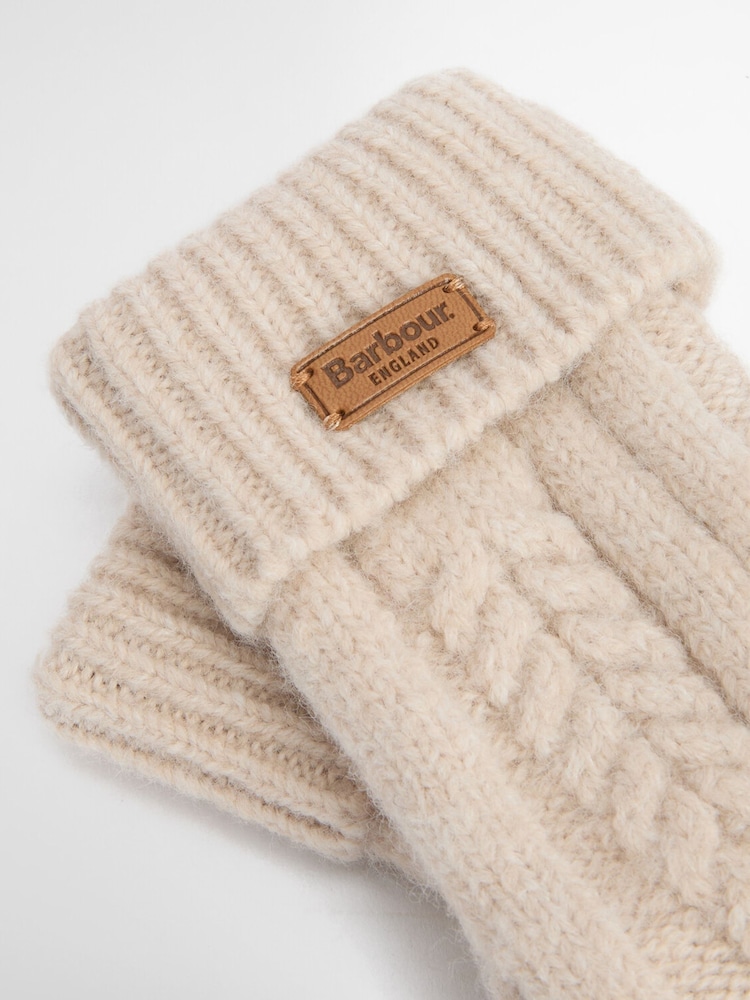 Barbour® Natural Elsdon Knitted Mittens - Image 5 of 5 Barbour® Natural Elsdon Knitted Mittens - Image 5 of 5