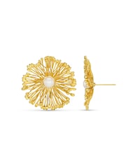 Orelia London Gold Tone Statement Flower & Pearl Earrings - Image 2 of 2