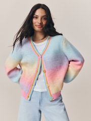 Little Bird by Jools Oliver Rainbow Ombre V-Neck Cardigan - Image 1 of 12