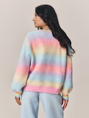 Little Bird by Jools Oliver Rainbow Ombre V-Neck Cardigan - Image 2 of 12