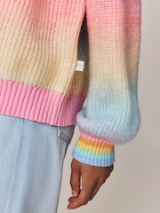 Little Bird by Jools Oliver Rainbow Ombre V-Neck Cardigan - Image 4 of 12