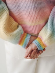 Little Bird by Jools Oliver Rainbow Ombre V-Neck Cardigan - Image 5 of 12