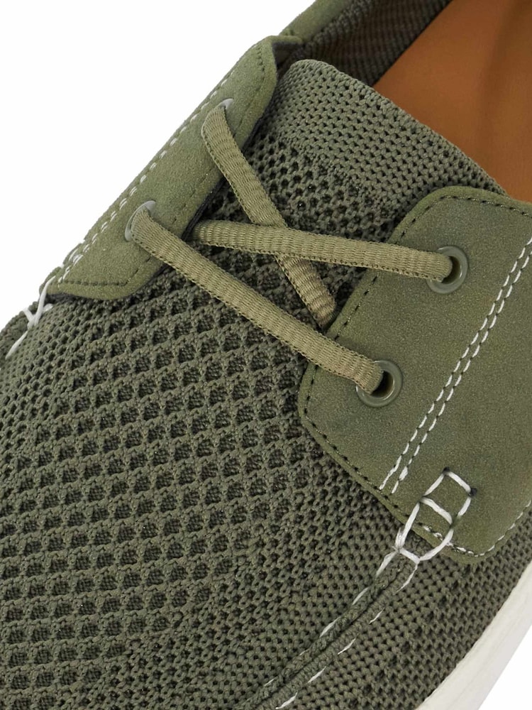 Dune London Green Blaizerss Knit Boat Shoes - Image 6 of 6