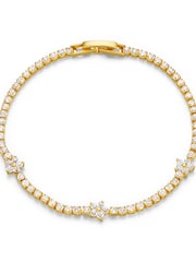 Orelia London Gold Tone Flower Stationed Tennis Bracelet - Image 2 of 3
