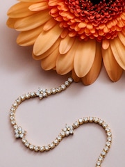 Orelia London Gold Tone Flower Stationed Tennis Bracelet - Image 3 of 3