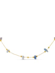 Orelia London Semi-Precious Sodalite Stationed Chip Gold Tone Necklace - Image 7 of 7