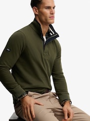 Superdry Green Cotton Classic Jersey Half Zip Sweatshirt - Image 3 of 5