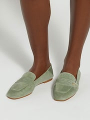 Dune London Green Glances Loafers - Image 1 of 6