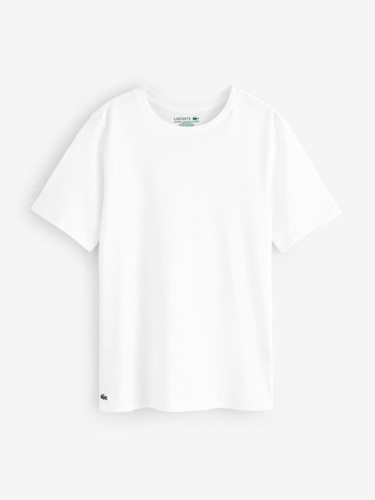 Lacoste White Short Sleeve Under Shirts 2 Pack - Image 3 of 3