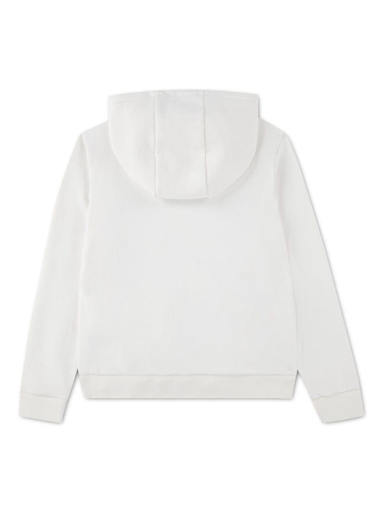 Lacoste White Chain Stitch Pullover Hoodie - Image 2 of 4 Lacoste White Chain Stitch Pullover Hoodie - Image 2 of 4