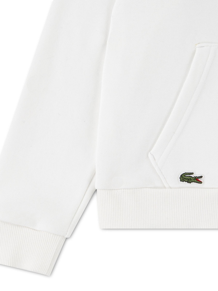 Lacoste White Chain Stitch Pullover Hoodie - Image 4 of 4 Lacoste White Chain Stitch Pullover Hoodie - Image 4 of 4