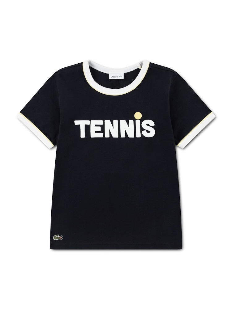 Lacoste Black Tennis Ringer T-Shirt - Image 1 of 4