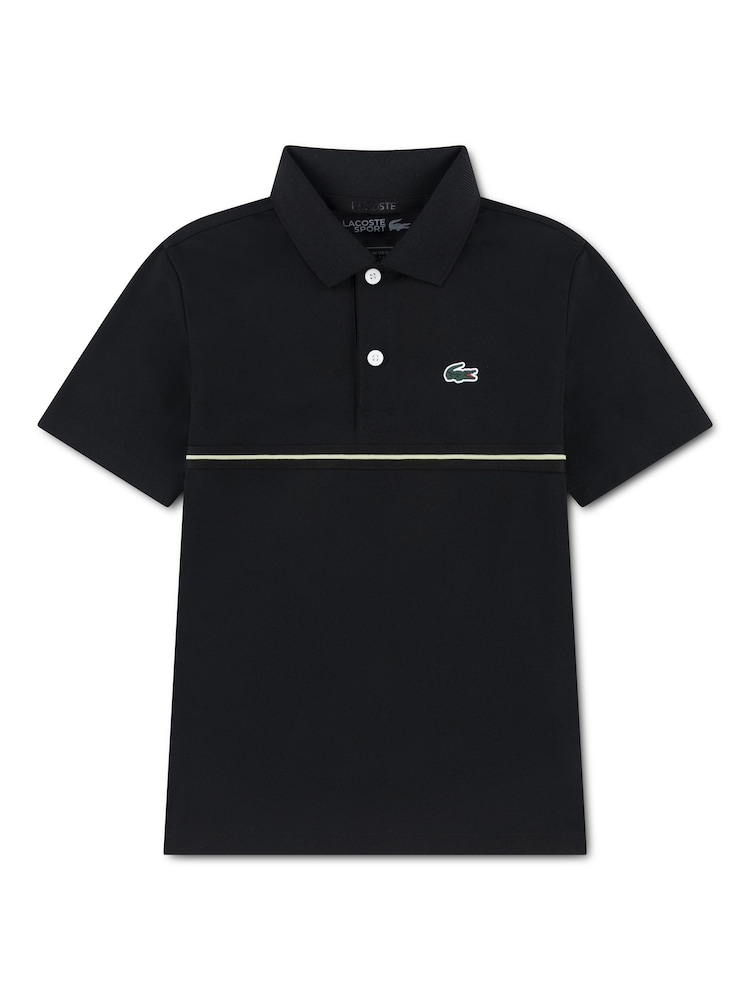 Lacoste Black Sport Tape Polo Shirt - Image 1 of 4