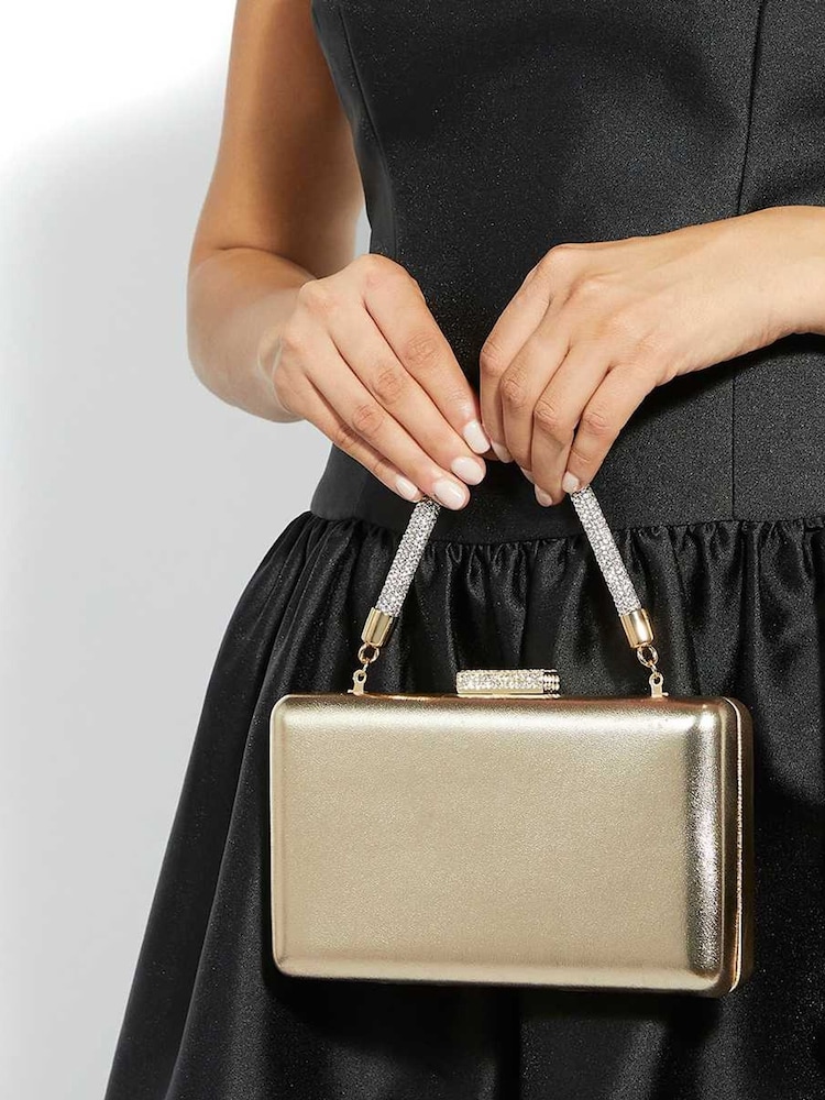 Dune London Metallic Beaut Clutch Bag - Image 1 of 5 Dune London Metallic Beaut Clutch Bag - Image 1 of 5