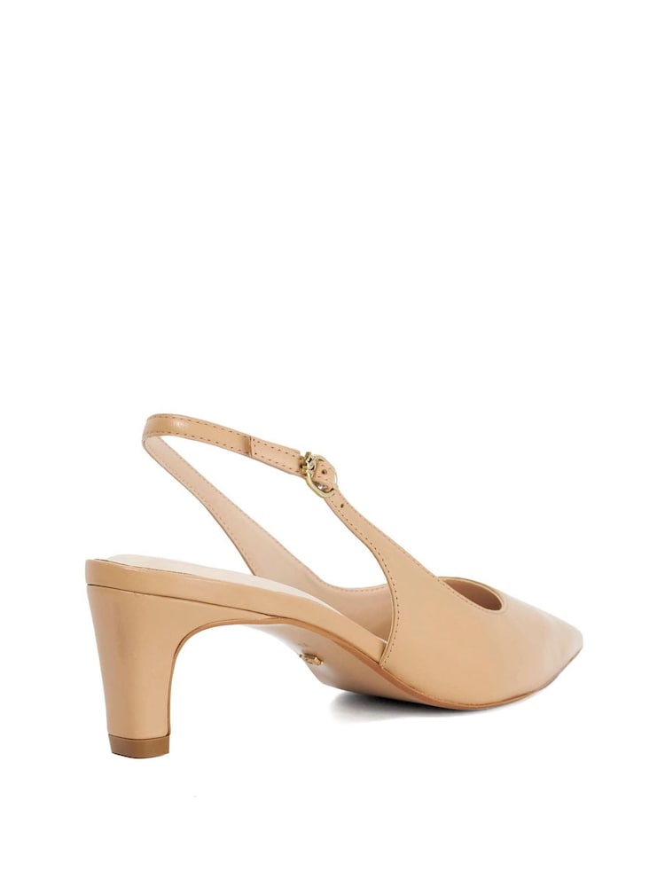 Dune London Natural Standard Fit Leather Connect High Cut Slingback Shoes - Image 6 of 6 Dune London Natural Standard Fit Leather Connect High Cut Slingback Shoes - Image 6 of 6