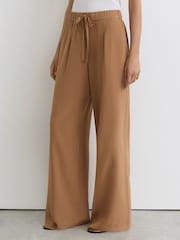 Reiss Maria Matte-Silk Wide-Leg Trousers - Imaginea 3 din 7