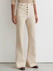 Reiss Cali Patch-Pocket Button Flared Jeans - Bild 3 von 7