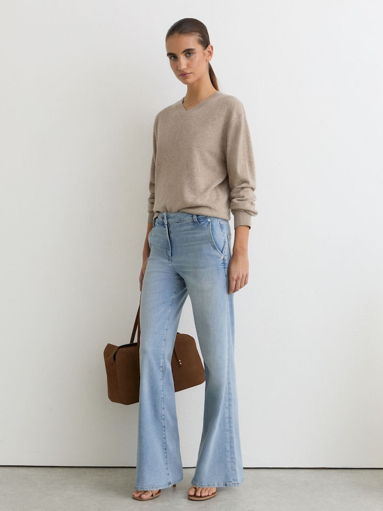 Albastru deschis - Reiss Addie Wide-Leg Jeans - Imaginea 1 din 7 Albastru deschis - Reiss Addie Wide-Leg Jeans - Imaginea 1 din 7