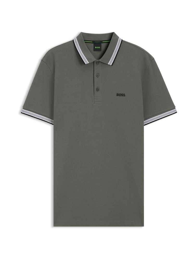 BOSS Green Regular Fit Paddy Tipped Collar Polo Shirt - Image 1 of 1 BOSS Green Regular Fit Paddy Tipped Collar Polo Shirt - Image 1 of 1