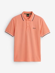 BOSS Pink Paddy Tipped Collar Polo Shirt - Image 1 of 1