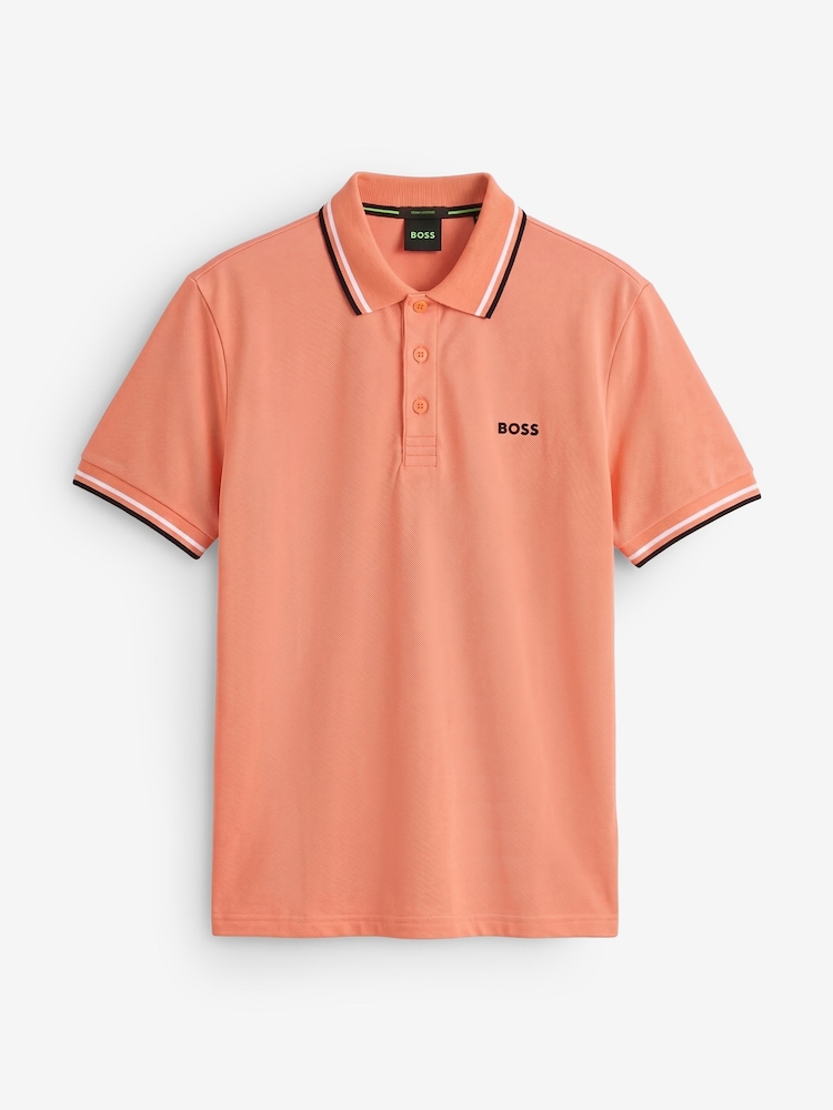 BOSS Pink Paddy Tipped Collar Polo Shirt - Image 1 of 1