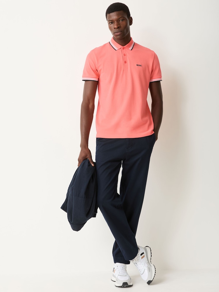 BOSS Light Orange Paddy Tipped Collar Polo Shirt - Image 2 of 5 BOSS Light Orange Paddy Tipped Collar Polo Shirt - Image 2 of 5