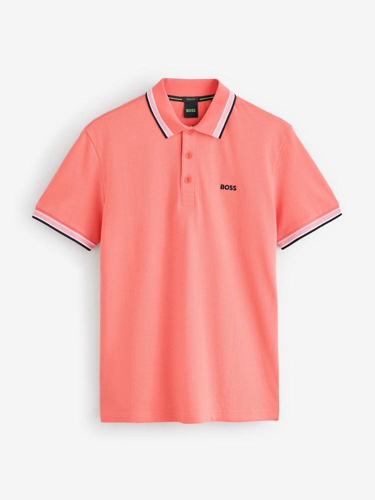 BOSS Light Orange Paddy Tipped Collar Polo Shirt - Image 5 of 5 BOSS Light Orange Paddy Tipped Collar Polo Shirt - Image 5 of 5
