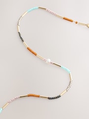 Gold Tone Pearl Effect Beaded Anklet - Image 2 of 3